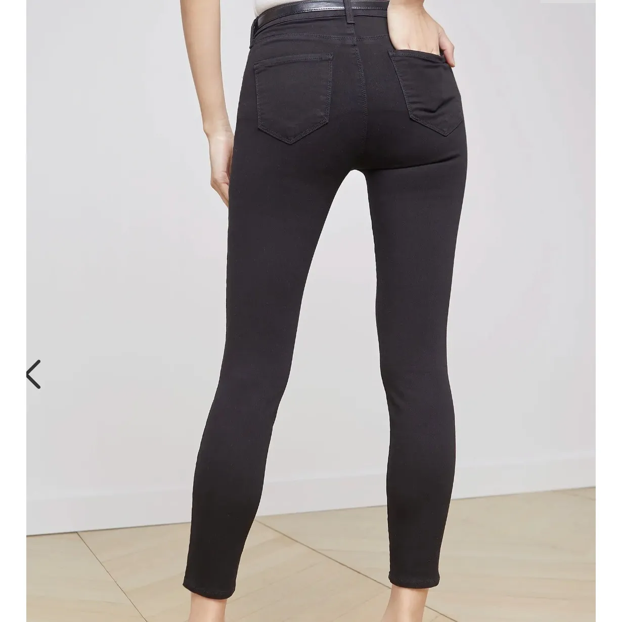 L'AGENCE Margot High Rise Skinny Jeans Black Women Size 27 Denim Luxury Designer - Image 2