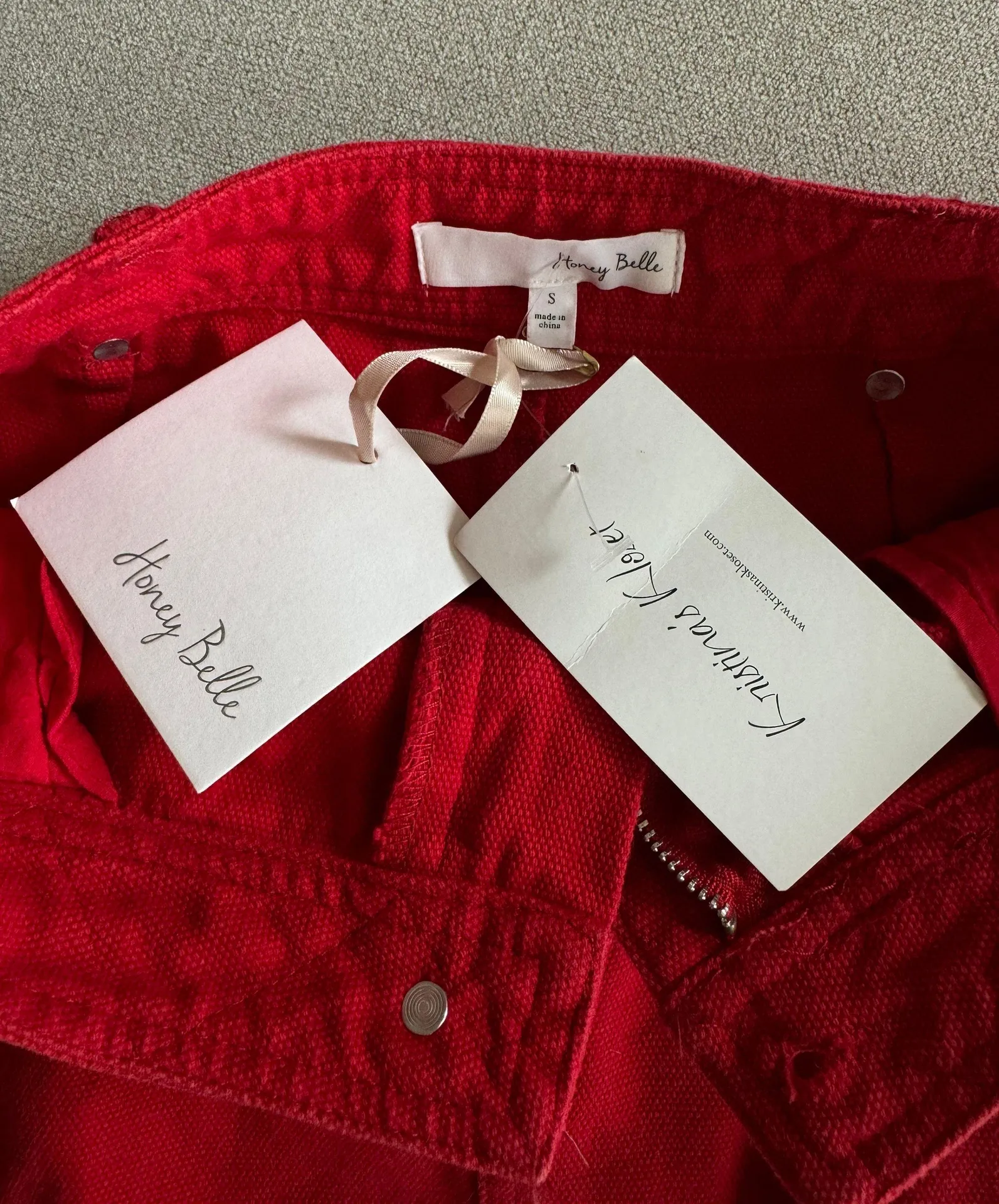 Red Denim Mini Skirt - Image 3