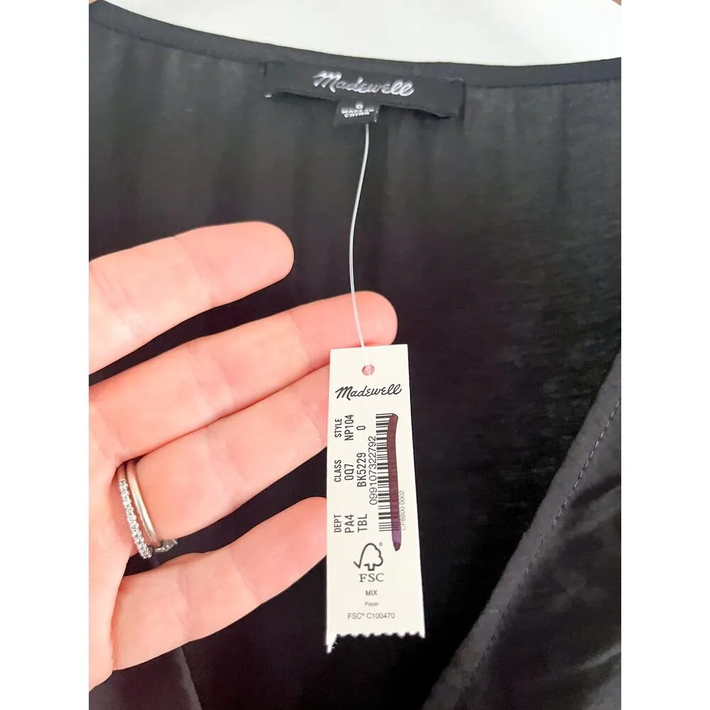 Madewell | NWT | The Ariana Midi Dress | True Black | Sz 0 - Image 8