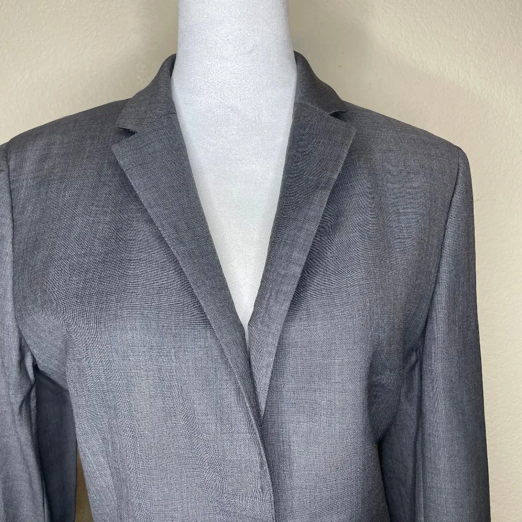 Brooks Brothers Stellita Fit 100% Wool Gray Two Button Blazer Jacket Plus Sz 14 - Image 2