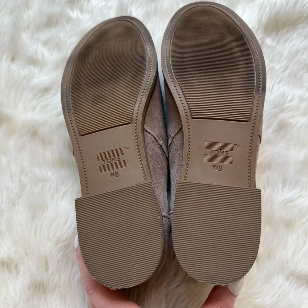 Toms Shaye Low Loafer Shoes Women's US 8W Taupe Suede Classic Slip-On 10014593 - Image 7