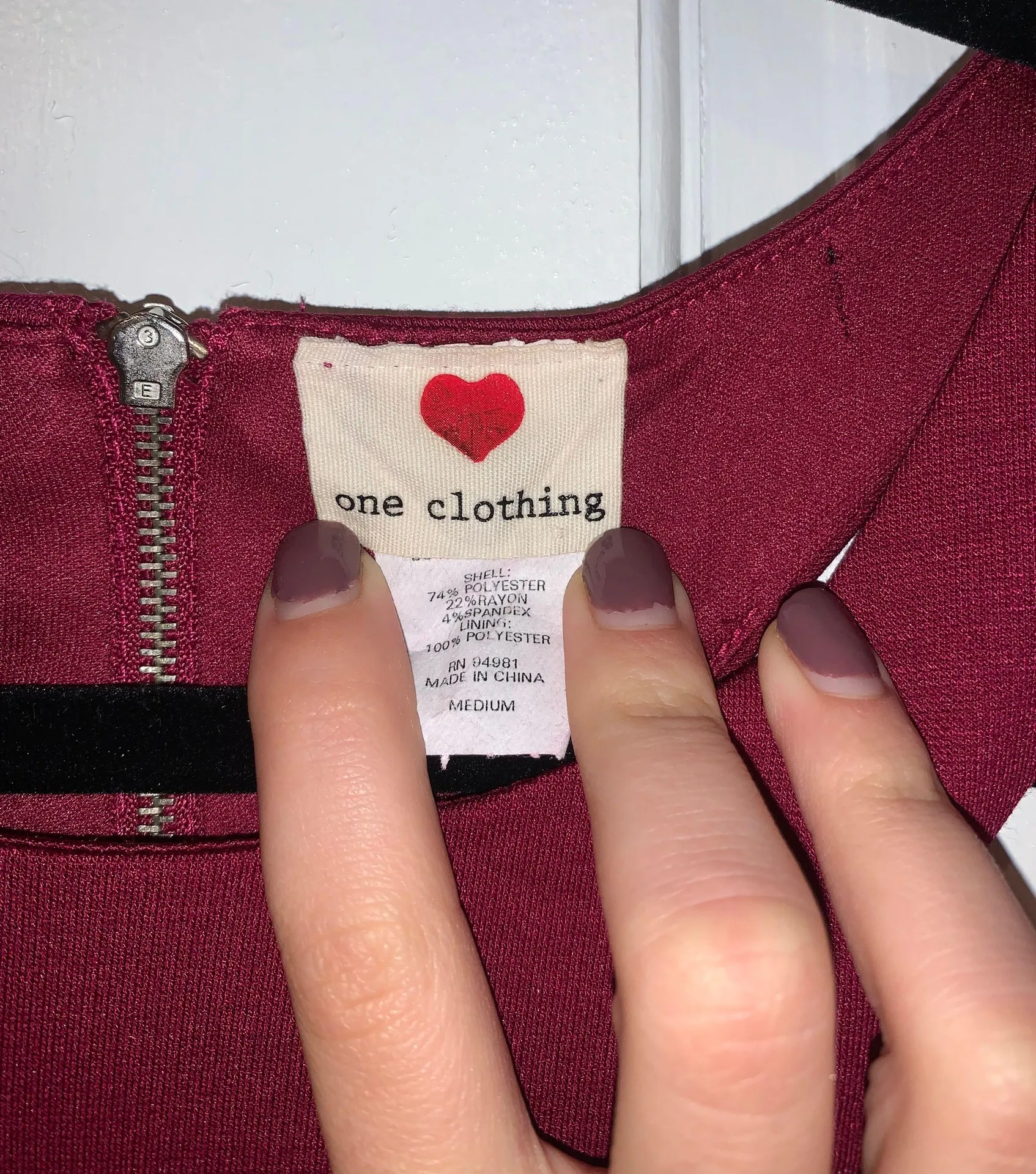 High Neck Burgundy Dress - Image 3