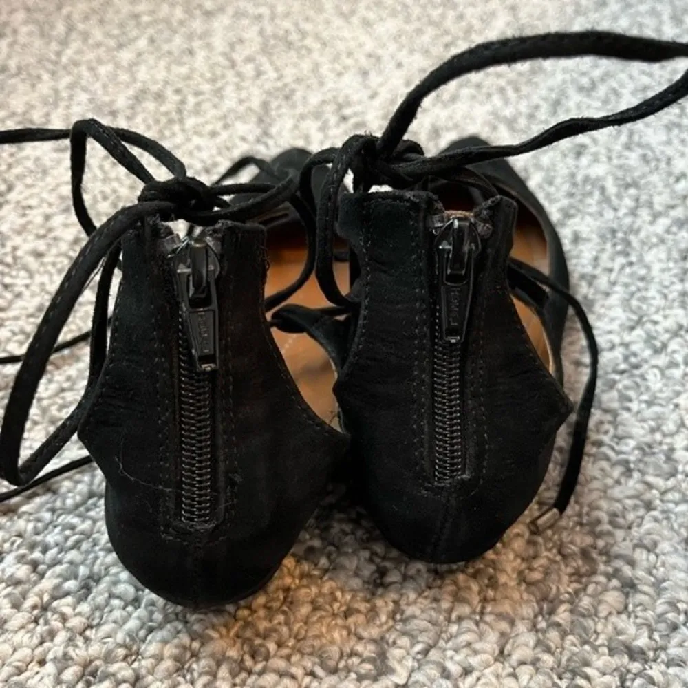 Candie's  Black Pointed Toe Lace Up Ballet Flats Size 6 - Image 3