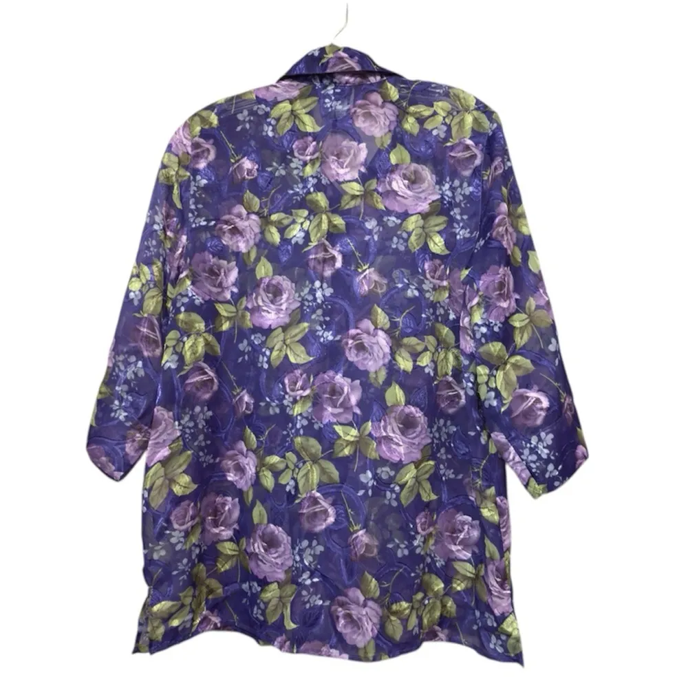 BonWorth Purple Floral Blouse - Image 2