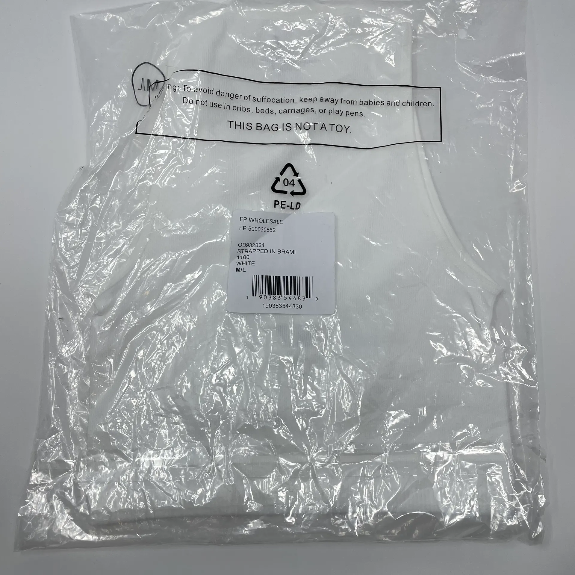 Strapped in Brami White Ribbed Crop Top - Image 4