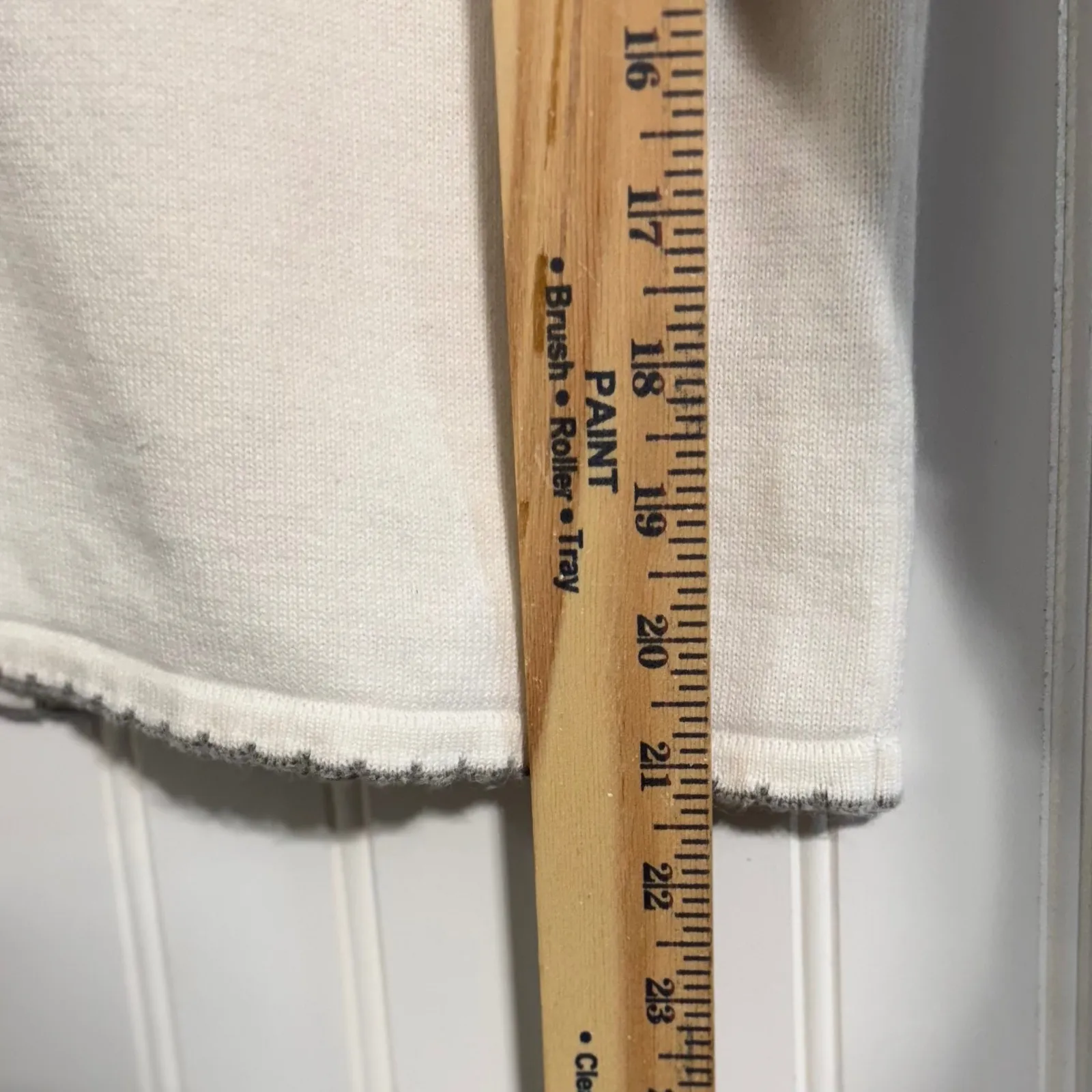 Alfred Dunner PM Cream Floral Embroidered Sweater Short Sleeve Ramie Cotton - Image 6