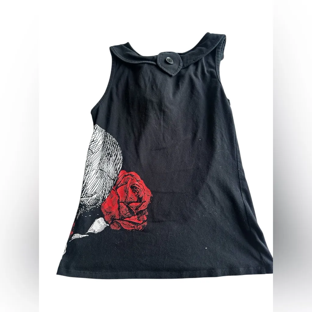 Hot topic women’s vintage y2k black and red skull tank size s/m - Image 5