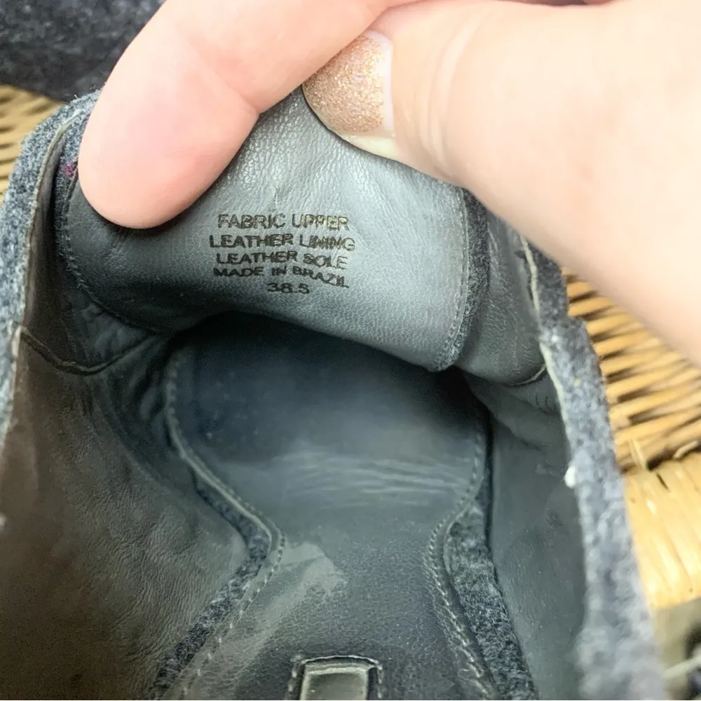 Theory Gray Wool Oxford Victorian Lace Up Heel Size 38.5 - Image 11