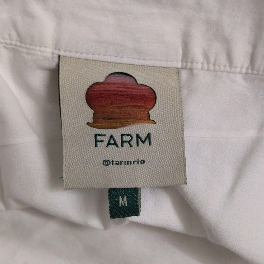 NWT Farm Rio Pitanga Embroidered Mini Skirt White Floral Boho Cotton Medium - Image 6