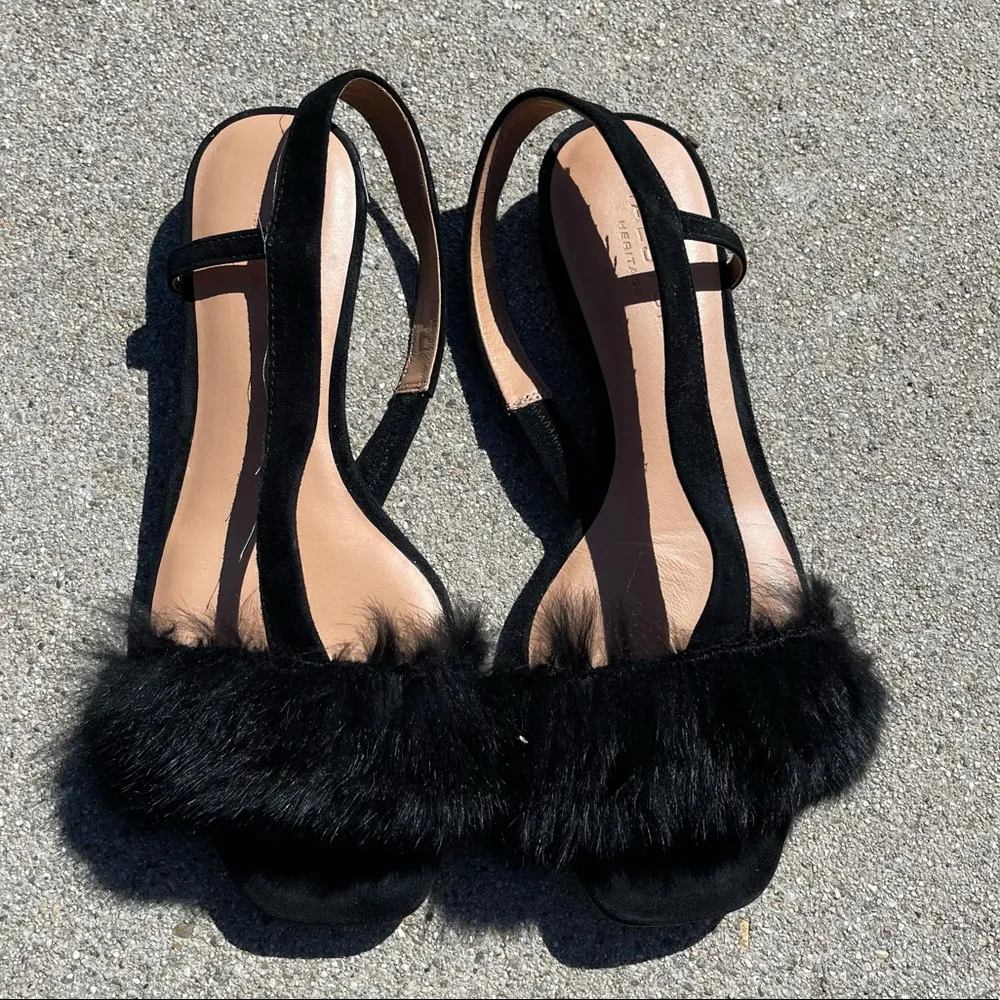 Halston Heritage  Fuzzy Sandals size 6 - Image 6