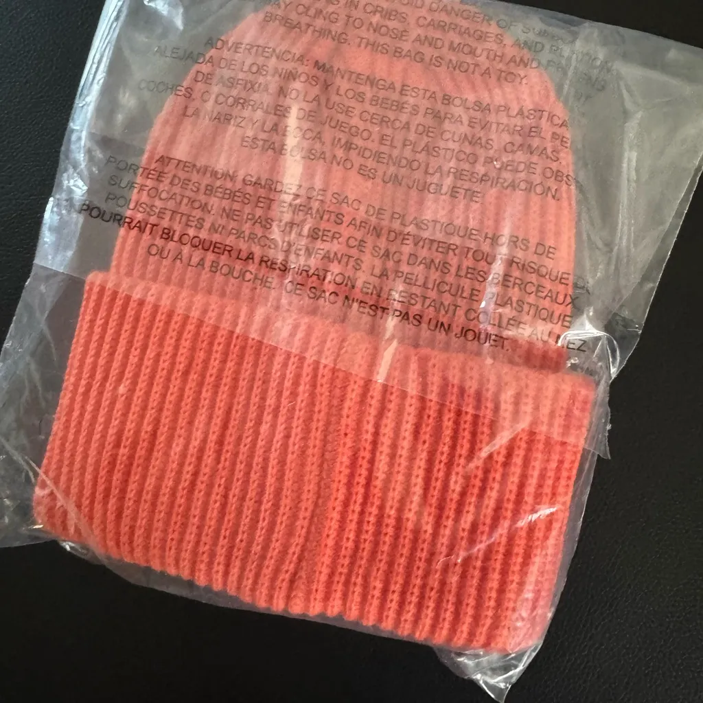 NWT Daily Practice by Anthropologie Sport Club Ribbed Beanie coral 1989 - Image 7