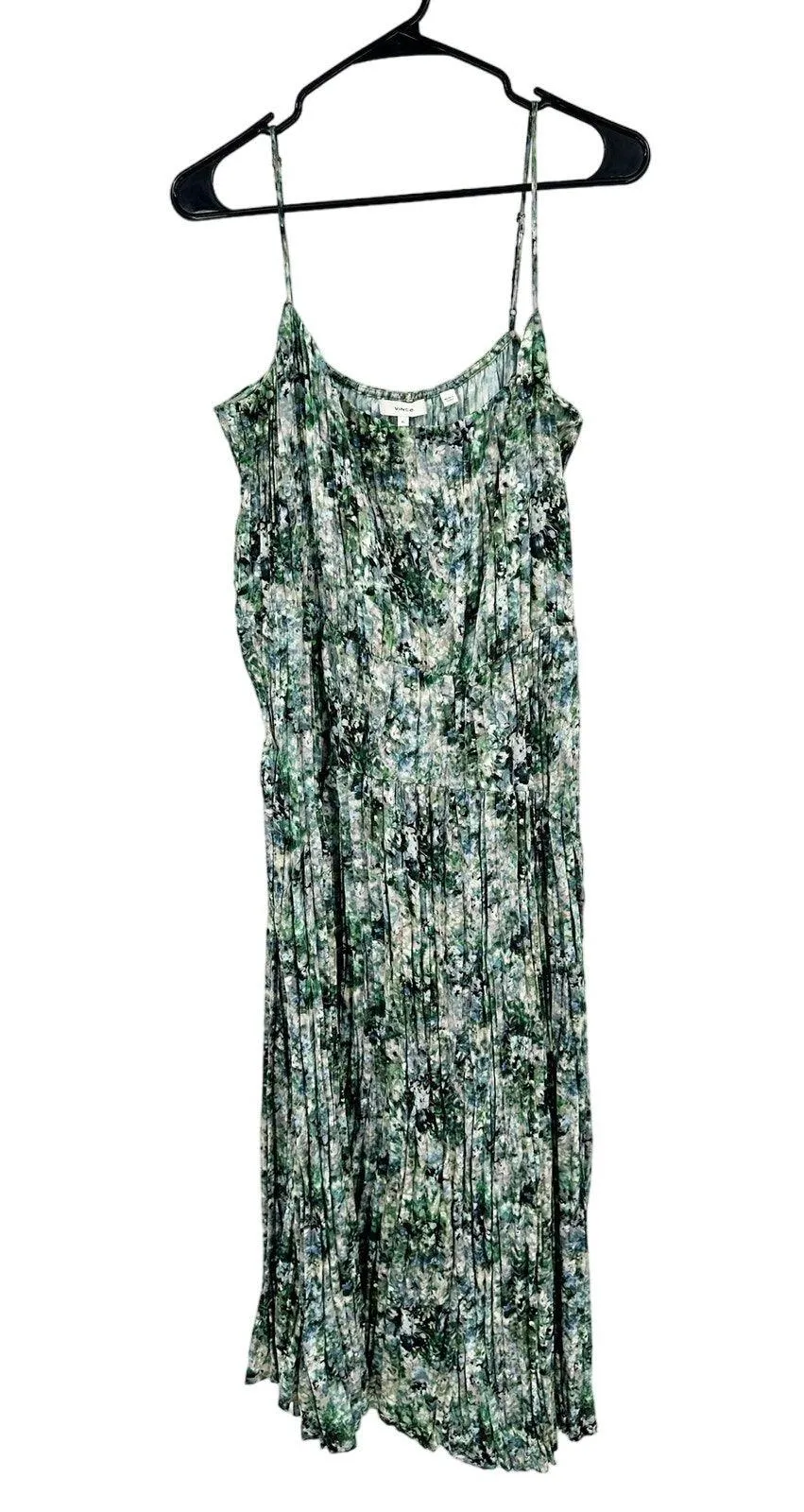 Vince Painted Floral Herb Green Camisole Midi Dress Size XL - Image 2