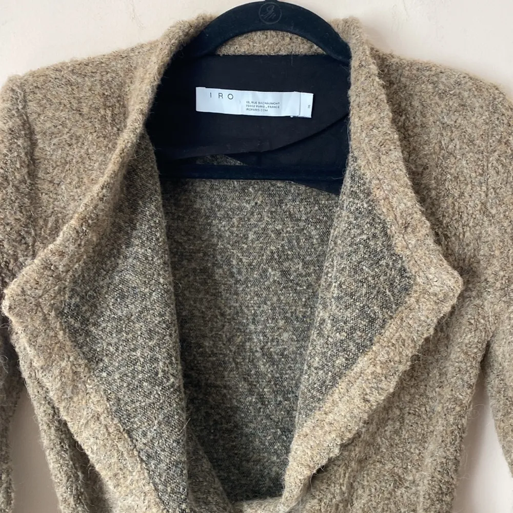 IRO Iquitos light brown belted sweater jacket small - Image 3