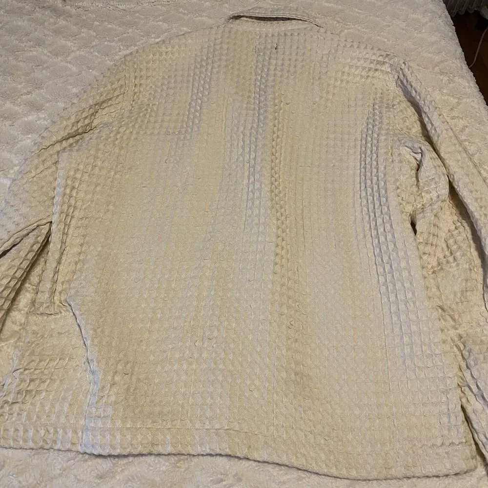 Standard Cloth‎ XL Textured Zip Up Longsleeved Cream Jacket - Image 4