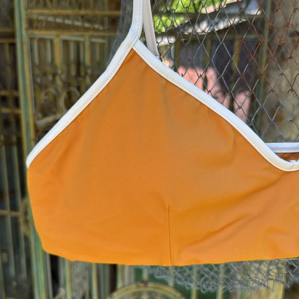 Andie The Bells Top Rust Orange and White Swim Top XL NWT - Image 2