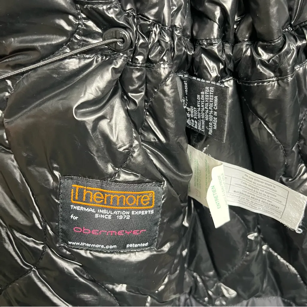 Obermeyer Payge Thermore Ski Jacket Black Hooded Insulated Winter Women’s Size 8 - Image 7