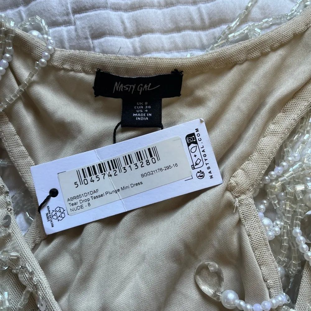 Tear Drop Tassel Plunge Mini Dress - Image 7