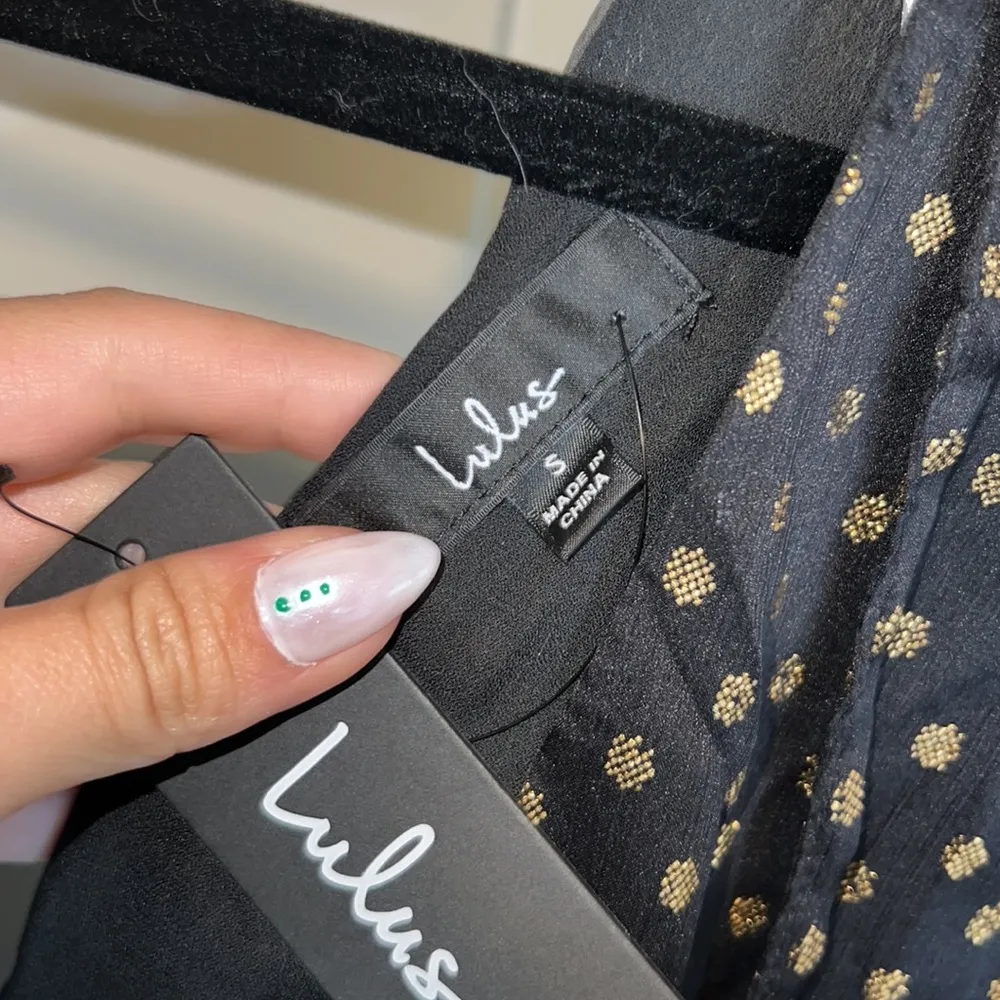 NWT Called For a Toast Black and Gold Dot Long Sleeve Romper - Image 7