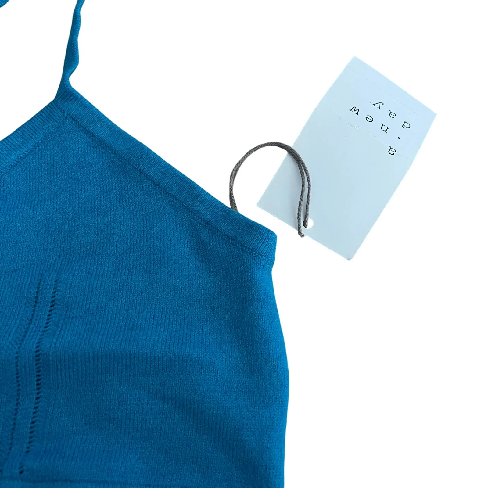 A New Day Women's Blue V-Neck Bralette Sweater - Size XXL - NWT - Image 7