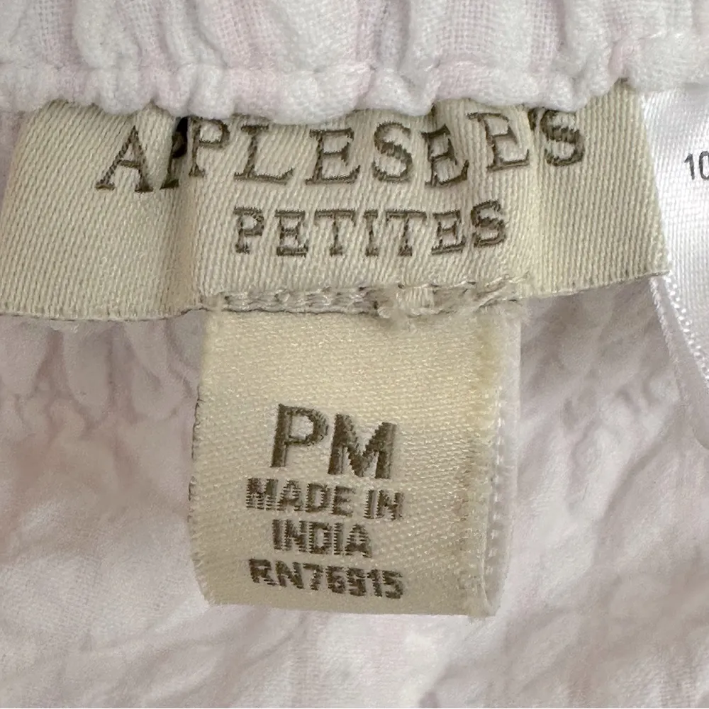 Appleseed's White Pink Striped Seersucker Shirt & Cropped Pants Set PM Coastal Size undefined - Image 11