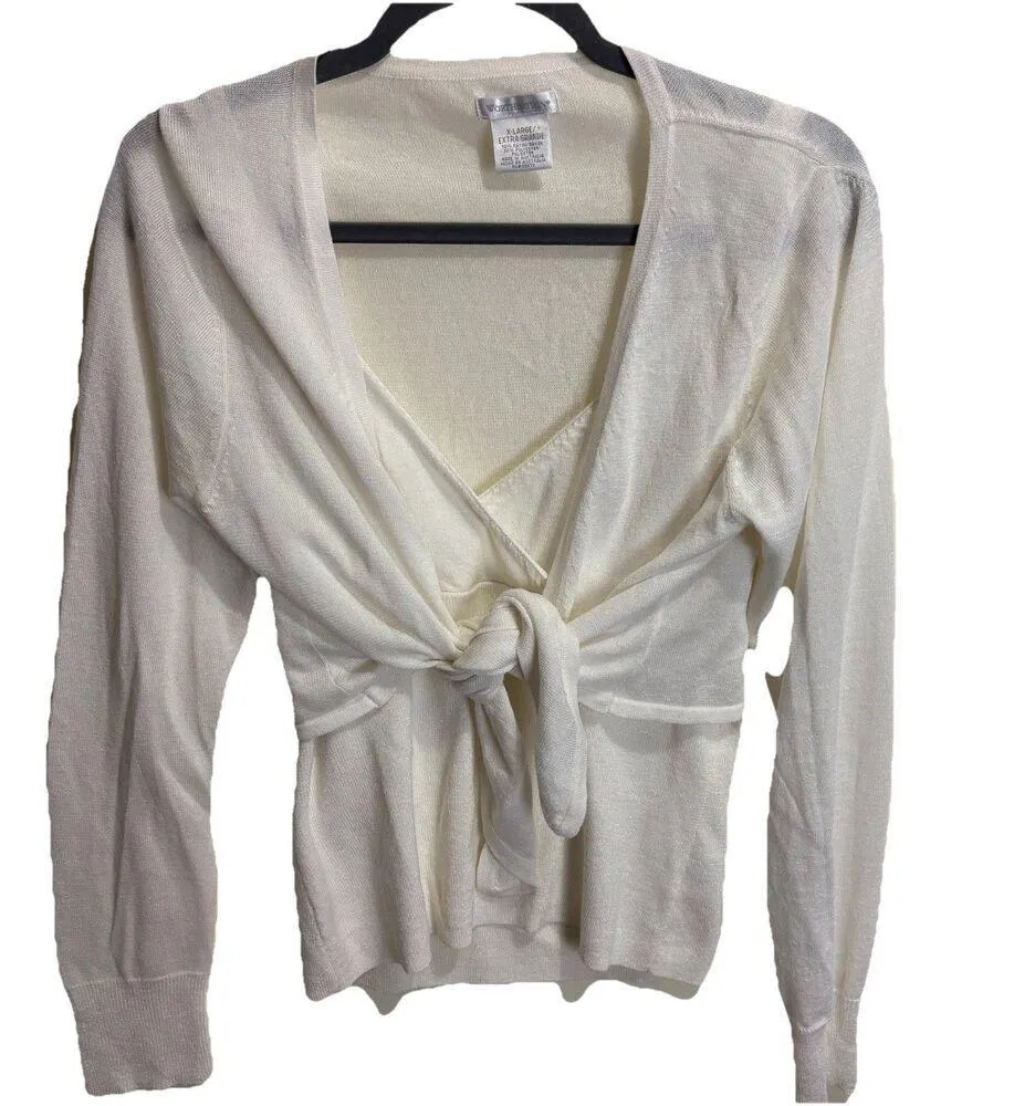 Vintage Womens Y2K Sparkly Babydoll Cami Top Sweater Set Preppy Coquette Cottage - Image 2