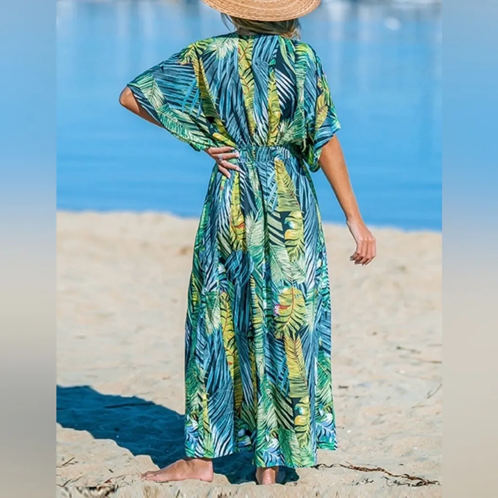 Cupshe Tropical Green Maxi Dress - Image 3