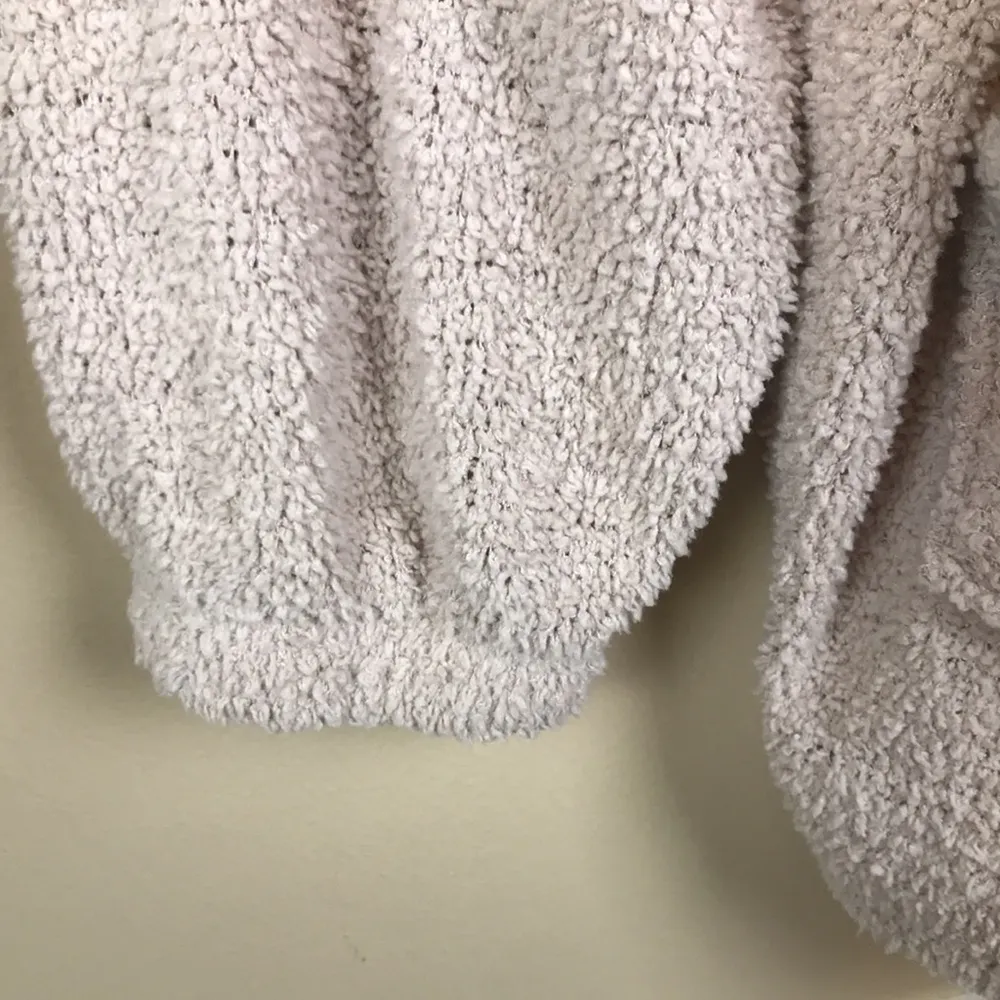 Urban Outfitters Out From Under Women’s Fleece Hooded Beige Open Front Cardigan - Image 3