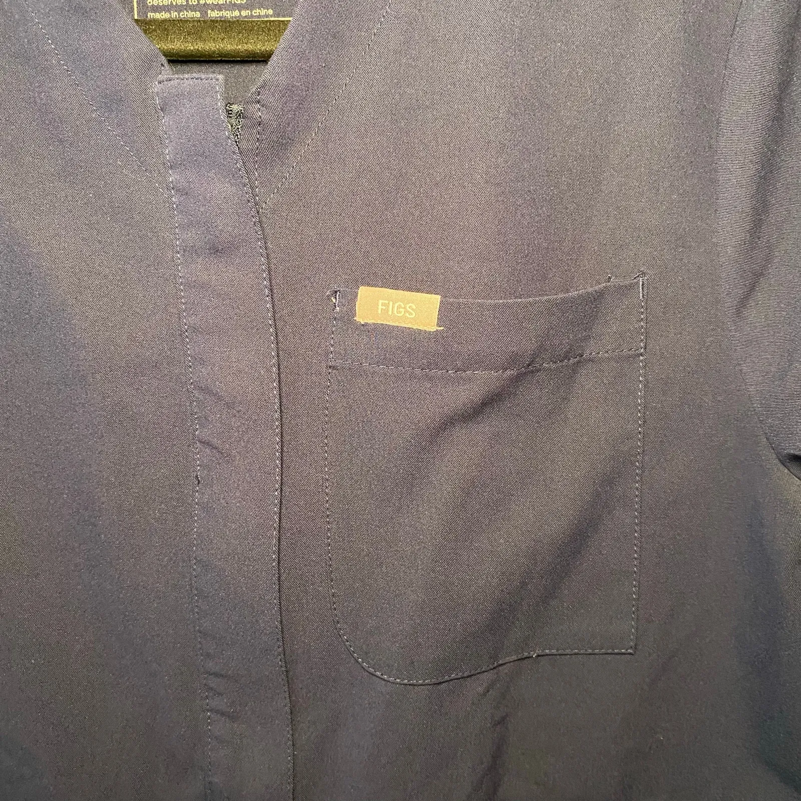 FIGS Navy Blue Masaya Full Zip Short Sleeve Scrub Top Women's size XS Nurse Dr - Image 6