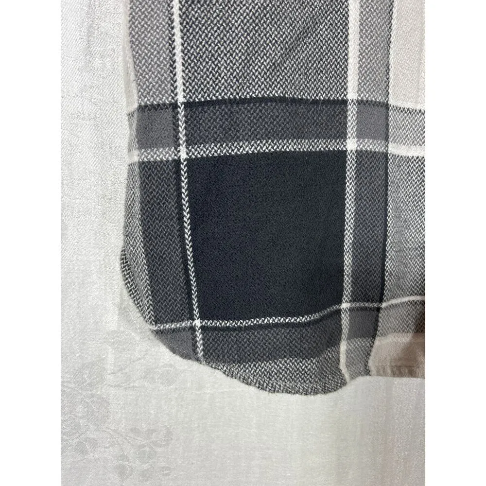 Columbia Button Up Medium Gray Plaid Flannel Cotton Gorpcore - Image 3