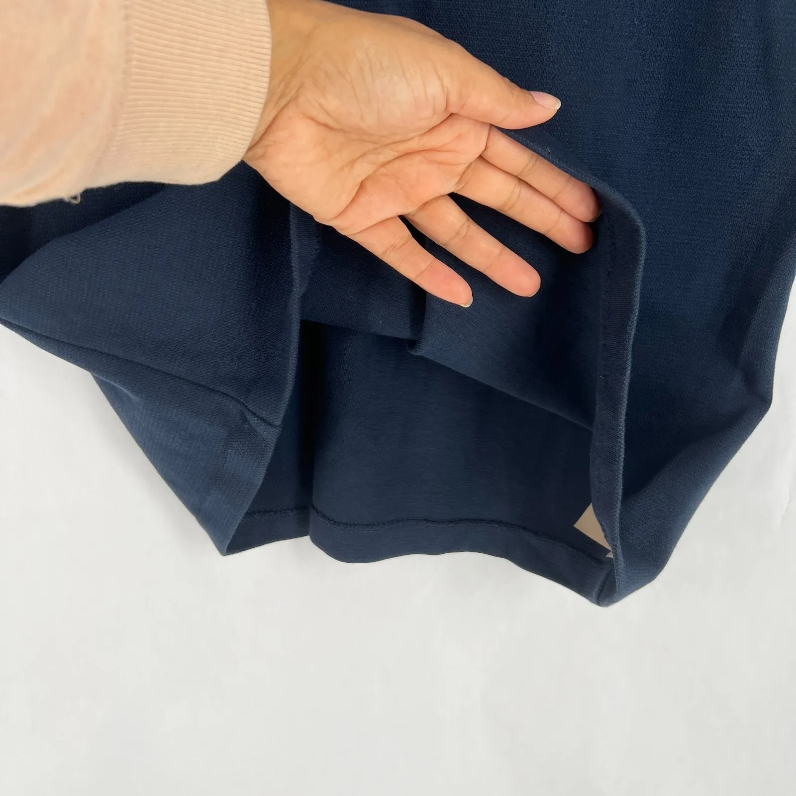 Massimo Dutti Mini Shift Dress Womens Small Blue Puff Sleeve Back Tie & Zip - Image 6