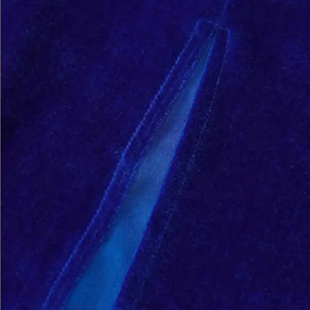 NEW Sexy Velvet Draped Split Thigh Dress Blue Size L - Image 5