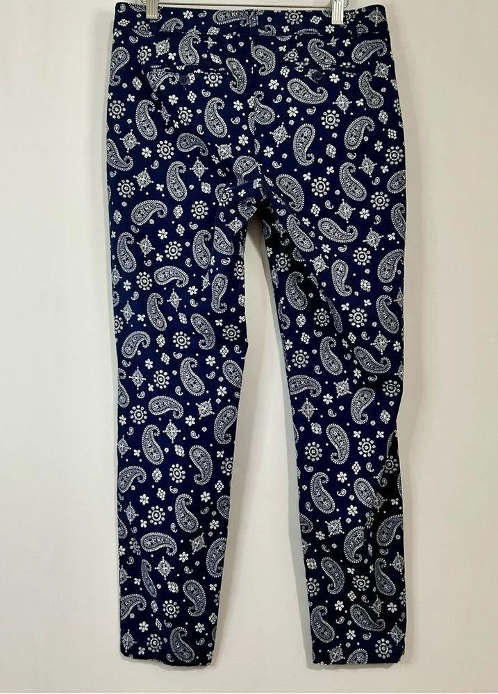 Talbots Women’s The Weekend Chino Paisley Print Pants Navy Blue Size 4 EUC - Image 12