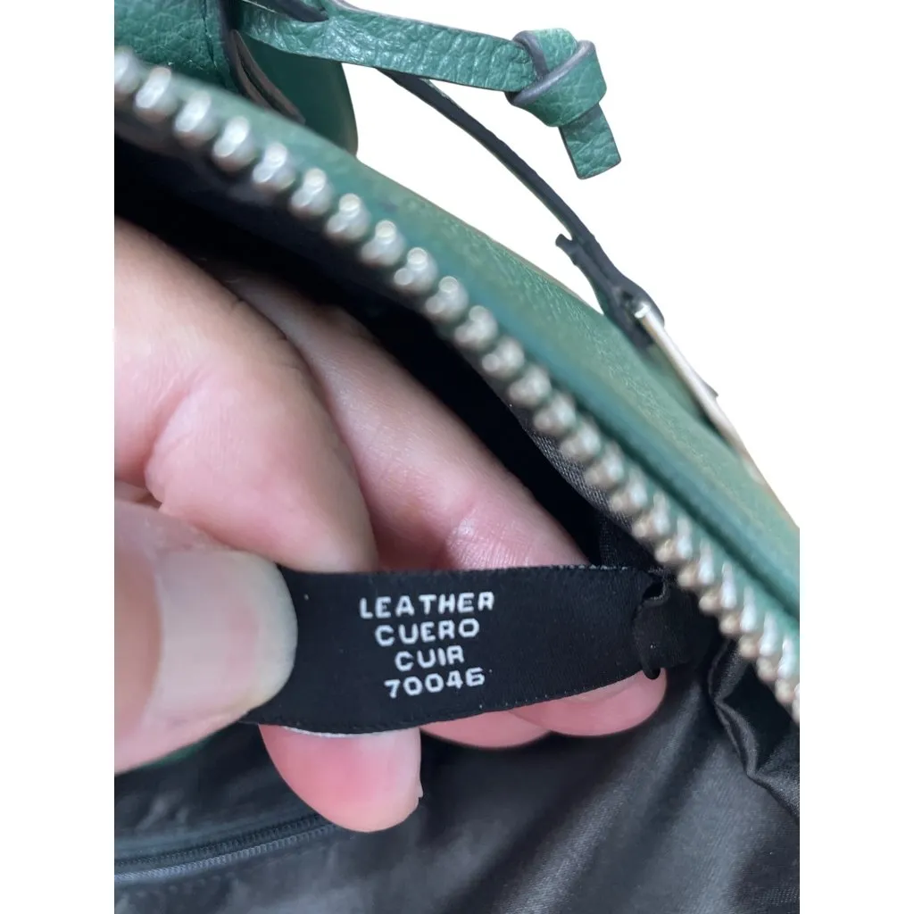 Tahari Womans Green Pebbled Leather Tote HandBag Silver Charm SKU 9355 - Image 14