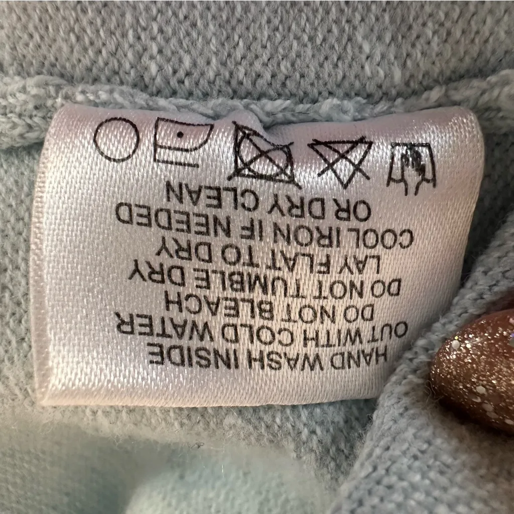 Tyler Boe Kim Cowl Neck Sweater Dress Cotton Cashmere Blend Womens Small Blue - Image 7