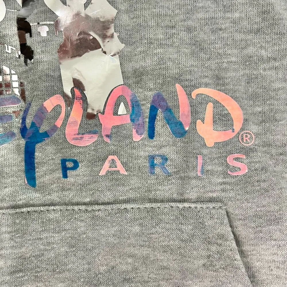 Disneyland Paris Iridescent Mirror Castle Hoodie Sweatshirt Lavender Cords Sz S - Image 9