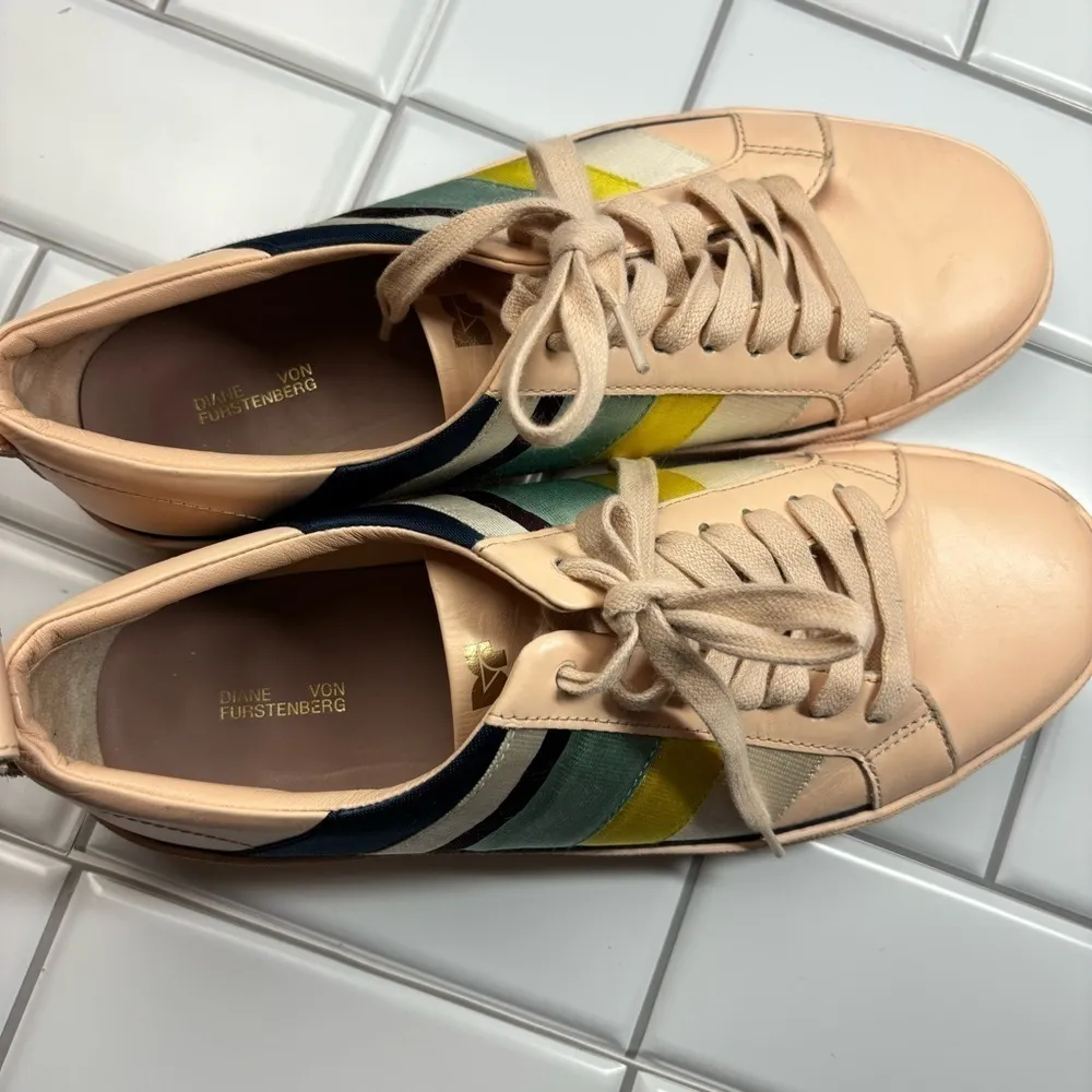 Diane von Furstenberg DVF Tess Leather Sneaker Trainer, EU38/US‎ 8 - Image 11