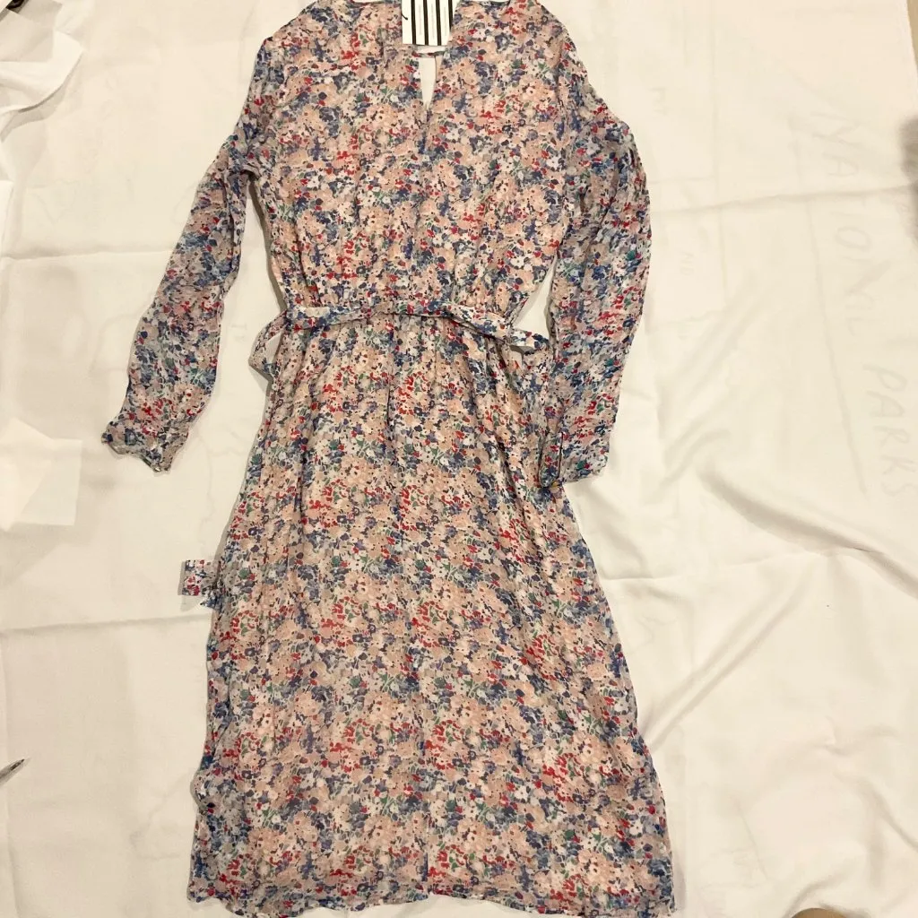 NWT SÉZANE Victoire MIDI Dress Multicolored Flowers purple pink SZ38 US6 bust38 - Image 6