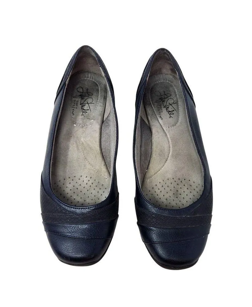 Life Stride Soft System Classic Dig Ballet Flats Slip On Navy Blue Size 6.5 M - Image 3