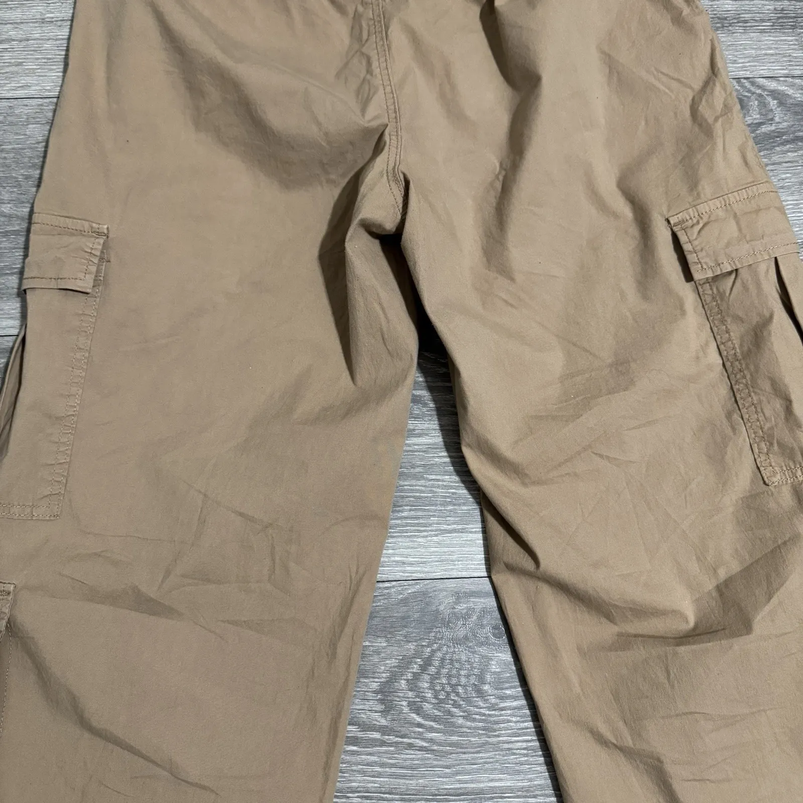 No Boundaries Women Beige Cotton Blend Mid Rise Cargo Loose Fit Poplin Pants L - Image 9