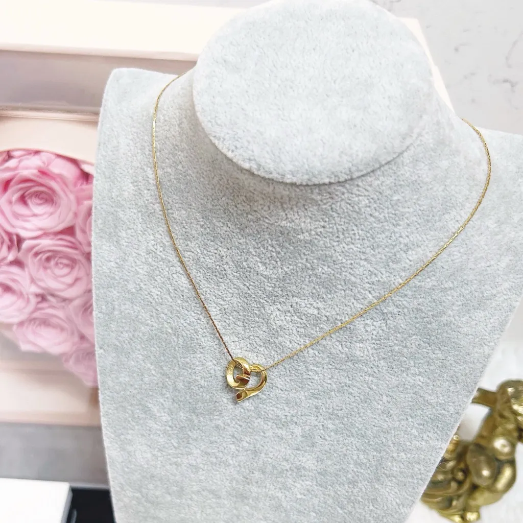 Authentic Givenchy Rare Vintage GG Heart 18kt Gold Vermeil Necklace - Image 8