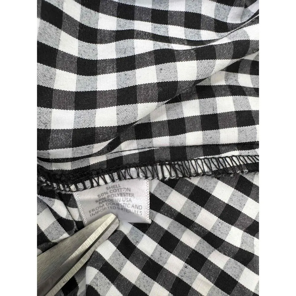 WAYF  Gingham Pattern‎ Ruffle Sleeves Off the shoulder Blouse Small preppy - Image 4