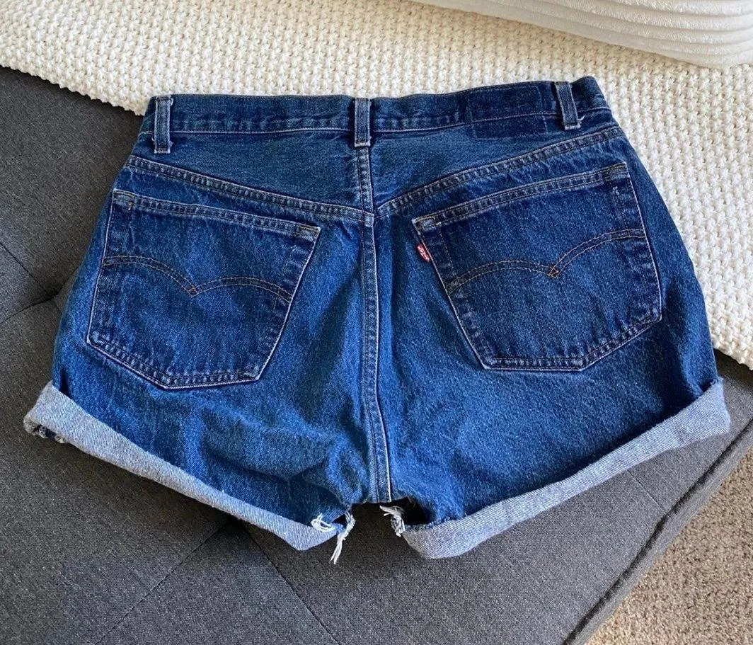 High Waisted Vintage Jean Shorts Size 12 - Image 2