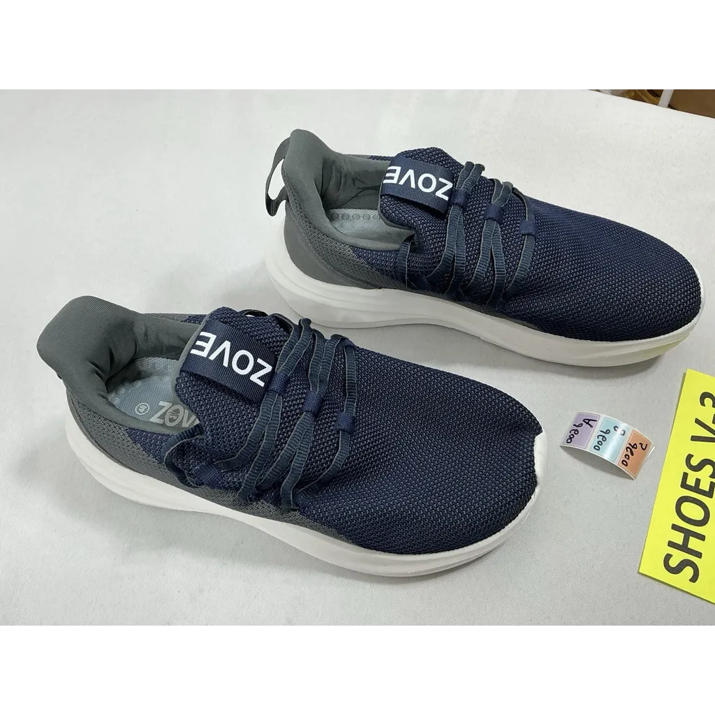 Woman’s NWOT Zove Slip On Wide Toe Box Sneakerss 9.5 XW Navy Gray - Image 2