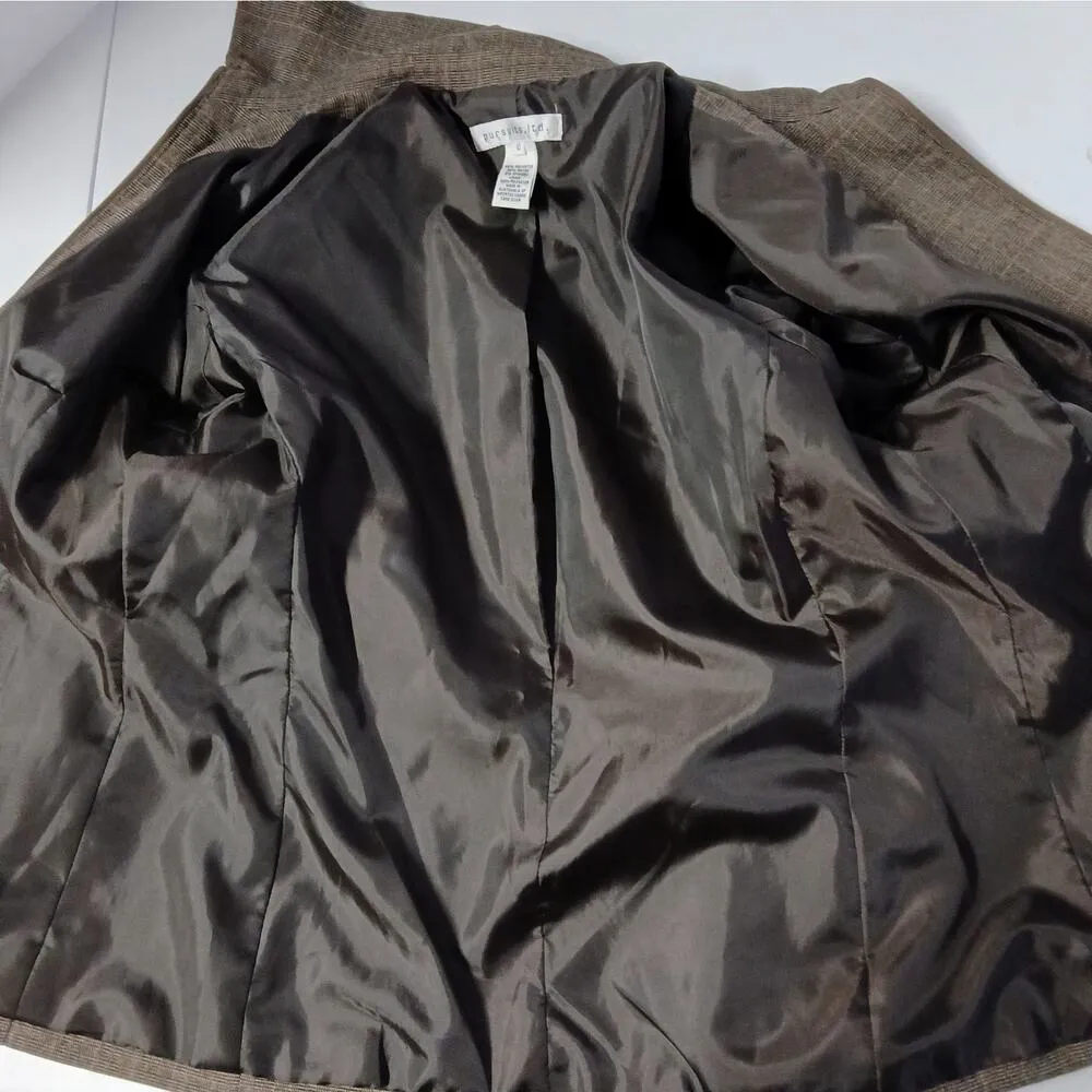 Pursuits, Ltd. Womens Skirt Suit Size 10 Brown Plaid Blazer Office Career Church - Image 8