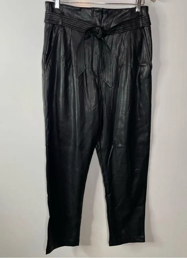 Dynamite Faux Leather Paperbag Pants Size 8 - Image 2