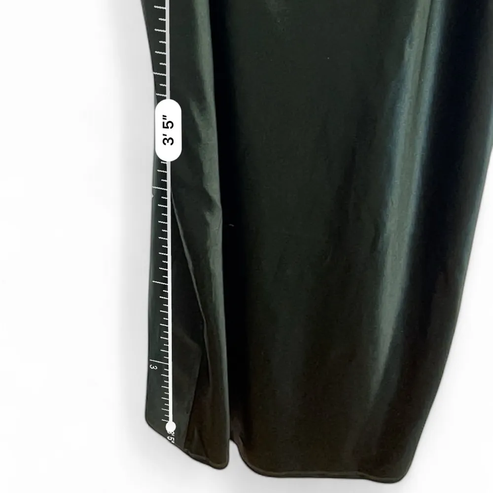 Hiatus midi emerald green satin slip dress w/adjustable spaghetti straps size M - Image 9