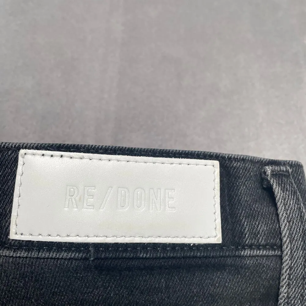 Re/Done Jeans Womens 30 Black 70s Ultra High Rise Stove Pipe Stretch Button Fly - Image 7
