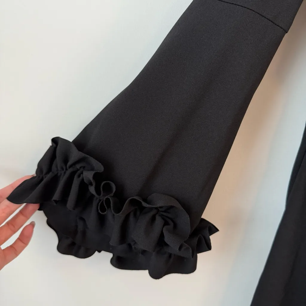 Xscape Ruffle Sleeve Off The Shoulder Dress Black 4 - Image 8