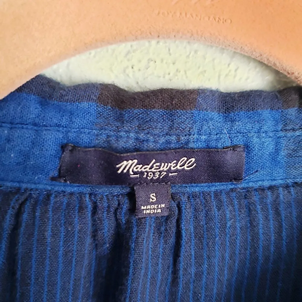 Madewell Latitude Blue and Black Buffalo Check Tunic Shirt Dress - Image 8