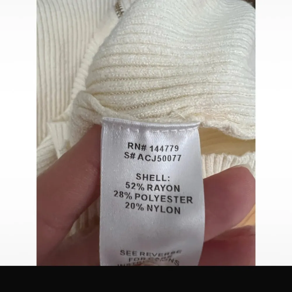 ACOA Zipper front closure Sweater Cardigan cream tan size small - Image 5